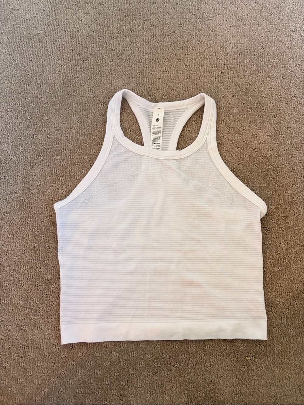 Lululemon White align Racerback Cropped Tank Top